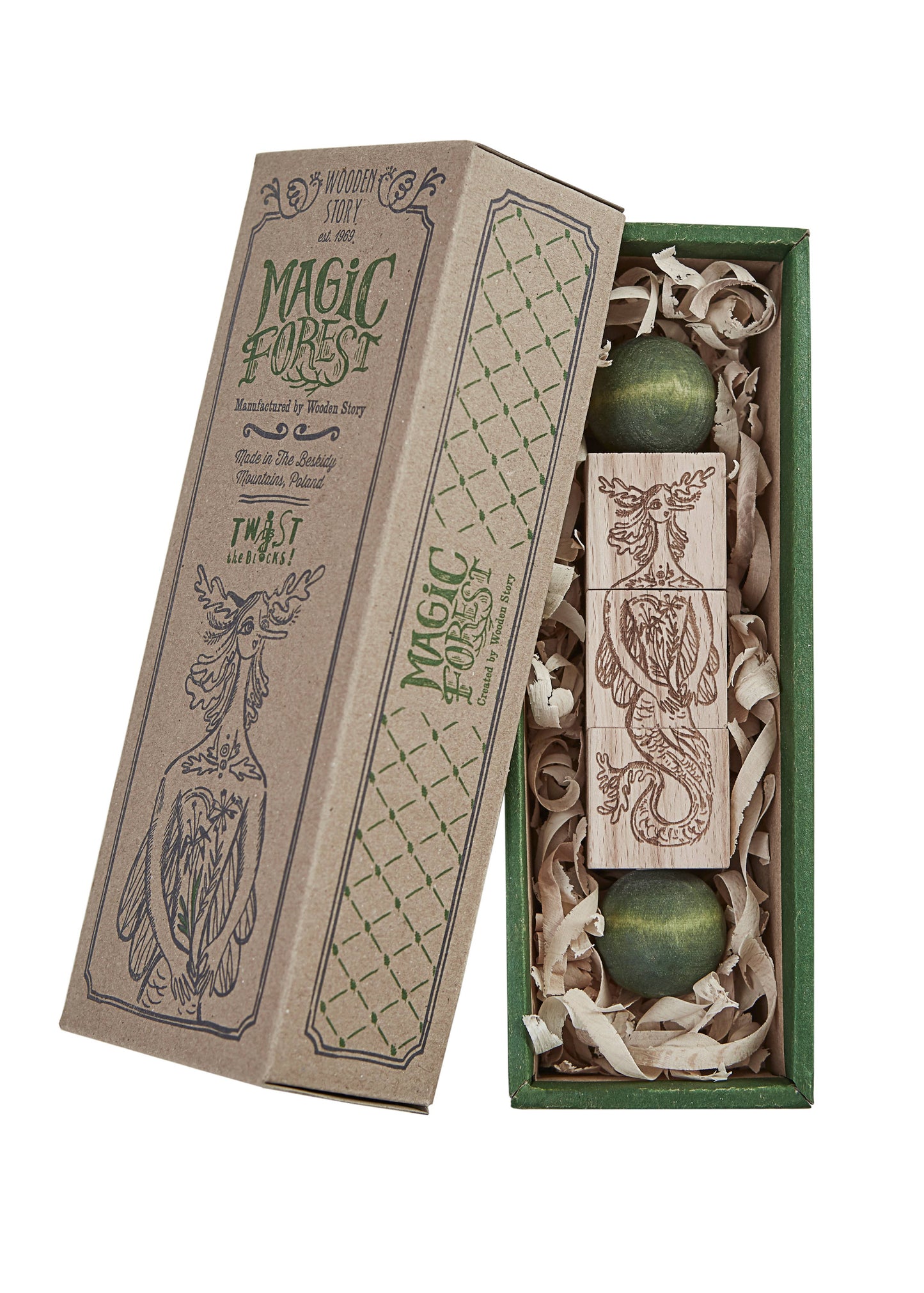 A poem from the Polish forest: Spinning wooden blocks - the magic forest